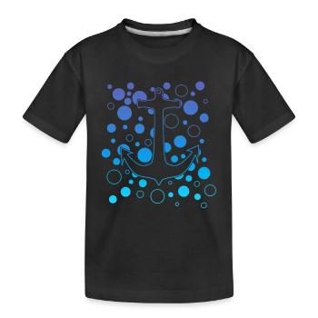Anker Skipper Kapitän - Kinder Premium Bio T-Shirt - Schwarz - Vorne