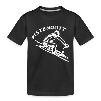 Pistengott (1) einfarbig - Kinder Premium Bio T-Shirt - Schwarz - Vorne