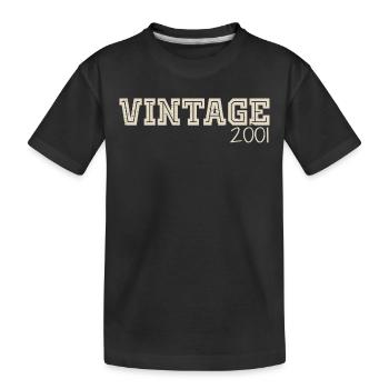 Jahrgang 2001 Original 2001 Retro 2001 Geschenk 2001 - Kinder Premium Bio T-Shirt - Schwarz - Vorne