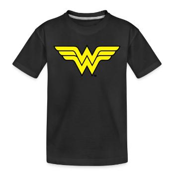 Justice League Wonder Woman Logo - Kinder Premium Bio T-Shirt - Schwarz - Vorne