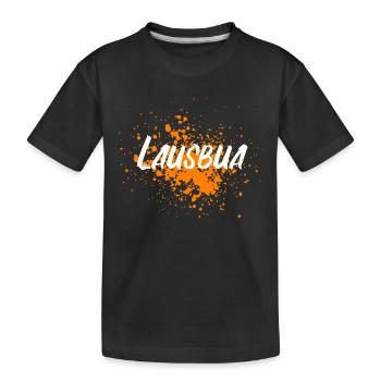 Lausbua Lausbub Dorfkind Bayern Sohn Tracht - Kinder Premium Bio T-Shirt - Schwarz - Vorne