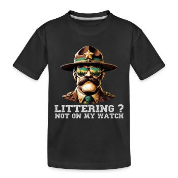 Anti Littering Keine Umwelt Müll Recyceln - Kinder Premium Bio T-Shirt - Schwarz - Vorne