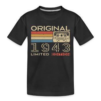 1943 Retro 1943 Geburtstagsgeschenk - Jahrgang 1943 - Kinder Premium Bio T-Shirt - Schwarz - Vorne