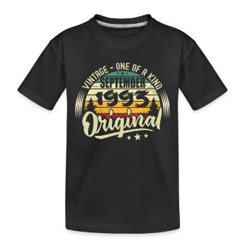 September 1993 Anniversary 1993 September 1993 - Kids' Premium Organic T-Shirt - black - Front