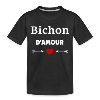 Bichon d'amour - T-shirt bio Premium Enfant - noir - Devant