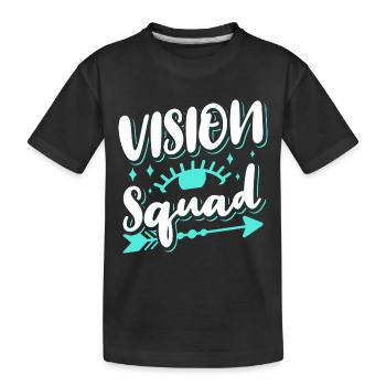 Augenarzt Brille Optometrist Vision Squad - Kinder Premium Bio T-Shirt - Schwarz - Vorne