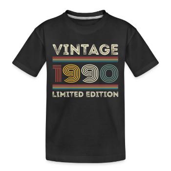 1990 Geburtstag 1990 Retro 1990 Geschenk 1990 - Kinder Premium Bio T-Shirt - Schwarz - Vorne