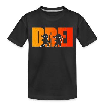 Ninja 3 Jahre alt 3. Geburtstag Junge Ninjas - Kinder Premium Bio T-Shirt - Schwarz - Vorne