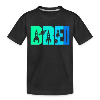 3. Geburtstag Junge 3 Jahre alt Rakete Raumschiff - Kinder Premium Bio T-Shirt - Schwarz - Vorne