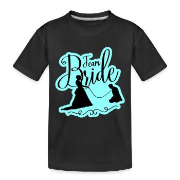 Team Braut Hochzeit Junggesellinnen - Kinder Premium Bio T-Shirt - Schwarz - Vorne