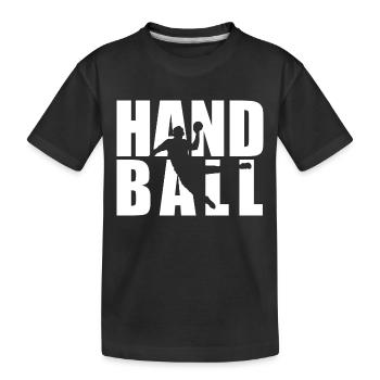 Handball Block Mann - Kinder Premium Bio T-Shirt - Schwarz - Vorne