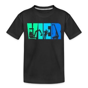 4. Geburtstag Junge 4 Jahre alt Bagger Baustelle - Kinder Premium Bio T-Shirt - Schwarz - Vorne