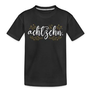 18. Geburtstag Frauen Verzierung Frau 18 Jahre - Kinder Premium Bio T-Shirt - Schwarz - Vorne