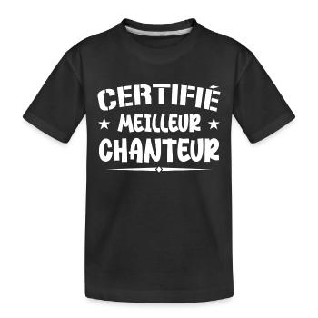 Certified Best Singer - Singer Gift - Kids' Premium Organic T-Shirt - black - Front