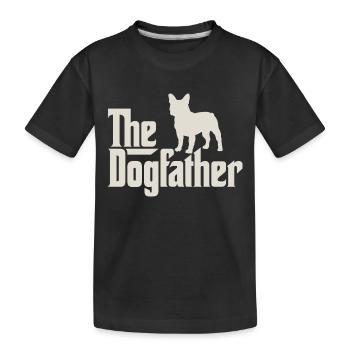 The Dogfather - French Bulldog Frenchie - Kids' Premium Organic T-Shirt - black - Front