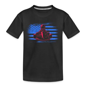 Kart Rennen USA Go Karts Jungen Herren Go-Kart - Kinder Premium Bio T-Shirt - Schwarz - Vorne