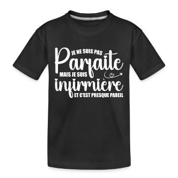 Ich bin nicht perfekt, ich bin Krankenschwester - Kinder Premium Bio T-Shirt - Schwarz - Vorne