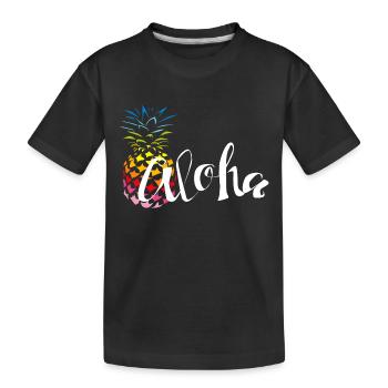 Ananas Rainbow Aloha - T-shirt bio Premium Enfant - noir - Devant