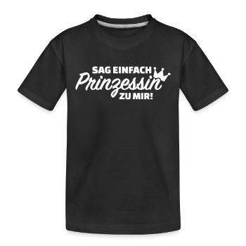Prinzessin - Kinder Premium Bio T-Shirt - Schwarz - Vorne