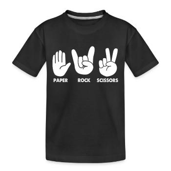 Schere Stein Papier - Kinder Premium Bio T-Shirt - Schwarz - Vorne