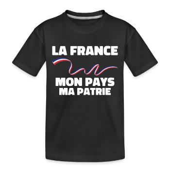 Patriote la france mon pays ma patrie - T-shirt bio Premium Enfant - noir - Devant