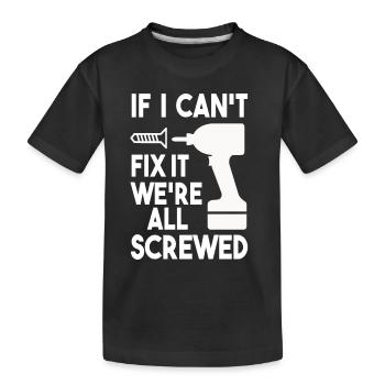 Handwerker Reparatur Heimwerker Techniker Geschenk - Kinder Premium Bio T-Shirt - Schwarz - Vorne