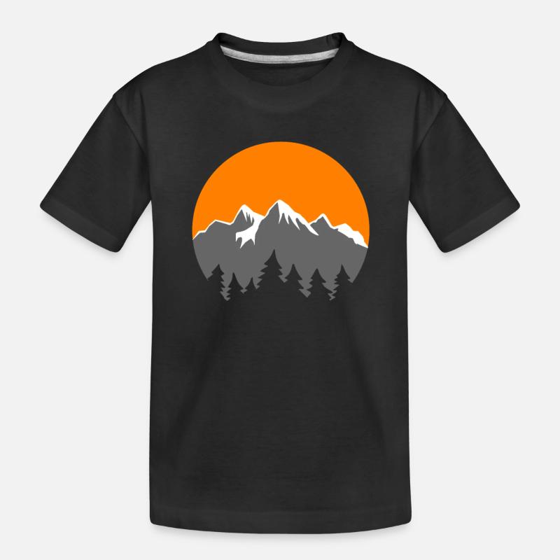 Berge - Kinder Premium Bio T-Shirt - Schwarz