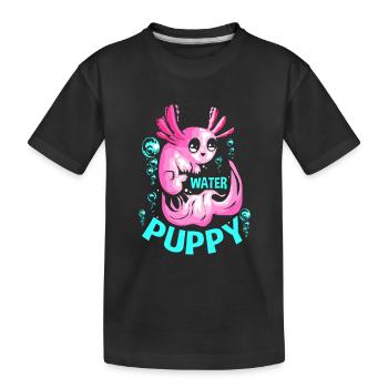 Axolotl Reptile Salamandre Aquarium Kawaii Lurch - T-shirt bio Premium Enfant - noir - Devant