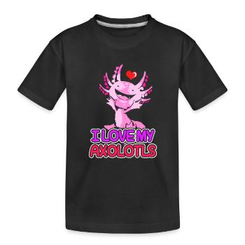 Axolotl Reptile Salamandre Aquarium Kawaii Lurch - T-shirt bio Premium Enfant - noir - Devant