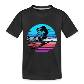 Ski Ski Ski Ski Sportif Hiver Cadeau Ascenseur - T-shirt bio Premium Enfant - noir - Devant