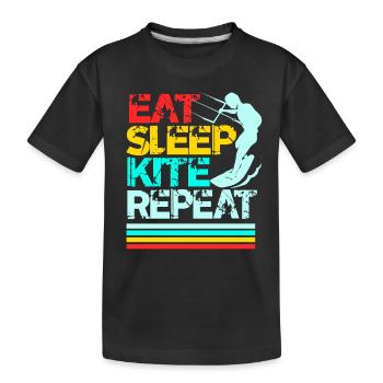 Kiteboard Kite kite-kite-cadeau kite-surf - T-shirt bio Premium Enfant - noir - Devant
