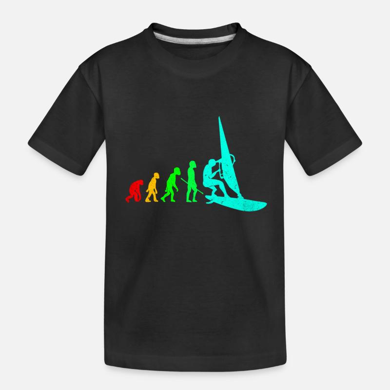 Windsurfen - Kinder Premium Bio T-Shirt - Schwarz