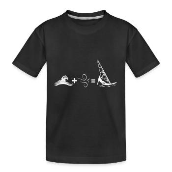 Windsurfen - Kinder Premium Bio T-Shirt - Schwarz - Vorne
