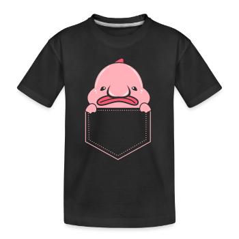 Blobfisch Tiefsee Grumpy Introvertiert Geschenk - Kinder Premium Bio T-Shirt - Schwarz - Vorne