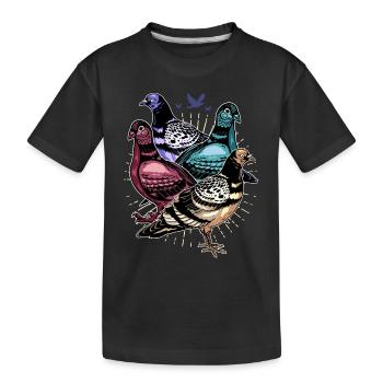 Pigeon Racing Pigeon Fancier Carrier Pigeon Turtle Dove - Kids' Premium Organic T-Shirt - black - Front