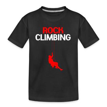 Climbing Climber Climbing Wall Mountain Rock Sport - Kids' Premium Organic T-Shirt - black - Front