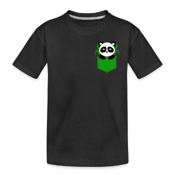 Panda - Kinder Premium Bio T-Shirt - Schwarz - Vorne