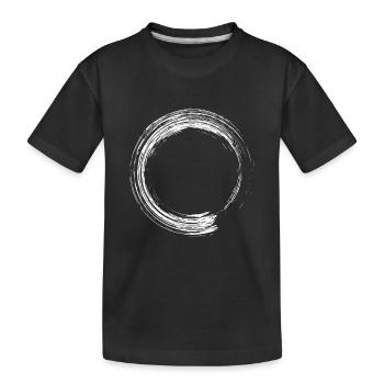 Circle design brush icon white - Kids' Premium Organic T-Shirt - black - Front