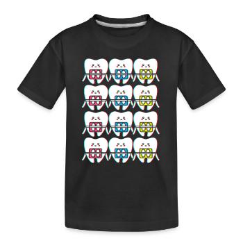 Zahnspange Zahnarzt Zahnärztin - Kinder Premium Bio T-Shirt - Schwarz - Vorne