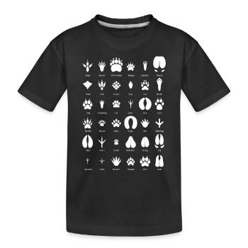 Animals of the forest footprint collection gift - Kids' Premium Organic T-Shirt - black - Front
