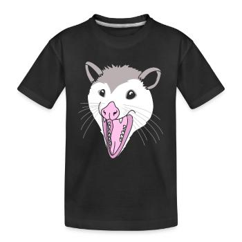 opossum - Kids' Premium Organic T-Shirt - black - Front