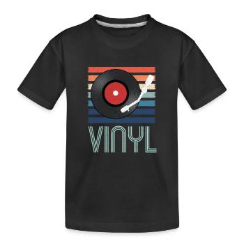 record player - Kids' Premium Organic T-Shirt - black - Front
