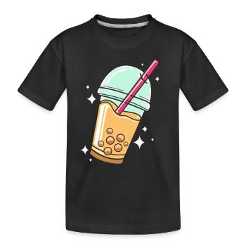 Bubble Tee Boba Tea - Kids' Premium Organic T-Shirt - black - Front