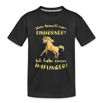 Haflingermotiv Pferde Haflinger Geschenkidee - Kinder Premium Bio T-Shirt - Schwarz - Vorne