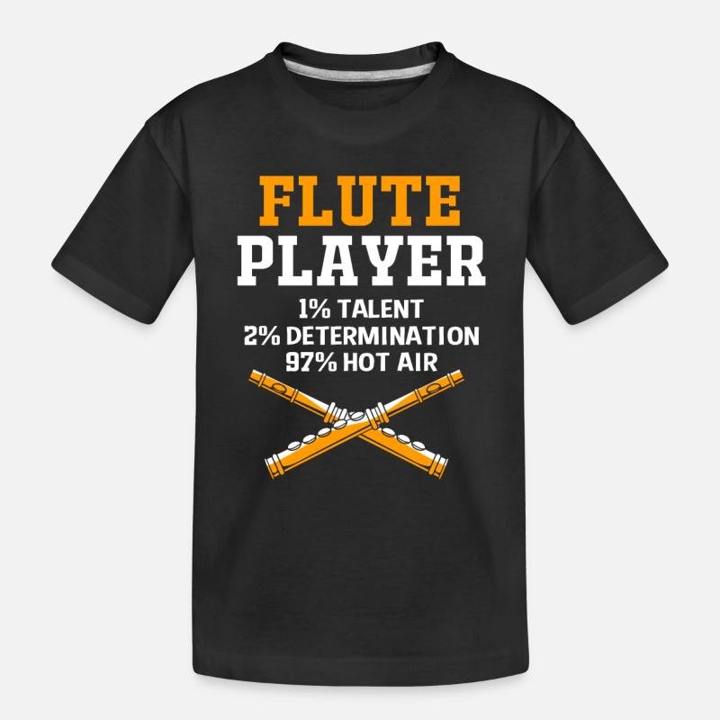 Flöte - Kinder Premium Bio T-Shirt - Schwarz