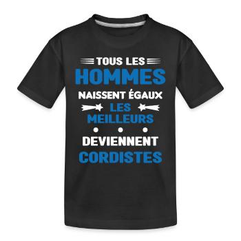 Les Meilleurs Hommes Deviennent Cordistes - T-shirt bio Premium Enfant - noir - Devant