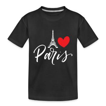 Paris Heart Tour Eiffel en Français France - T-shirt bio Premium Enfant - noir - Devant