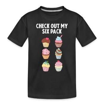 Muffin Sixpack Muffins Sweet Pastries - Kids' Premium Organic T-Shirt - black - Front