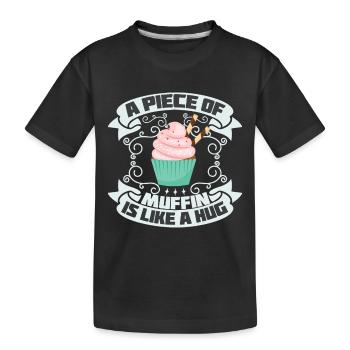 Muffin un morceau est comme un câlin - T-shirt bio Premium Enfant - noir - Devant