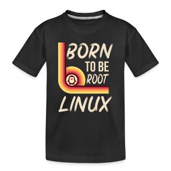 Linux Né pour être root Retro Admin Nerd Geek - T-shirt bio Premium Enfant - noir - Devant